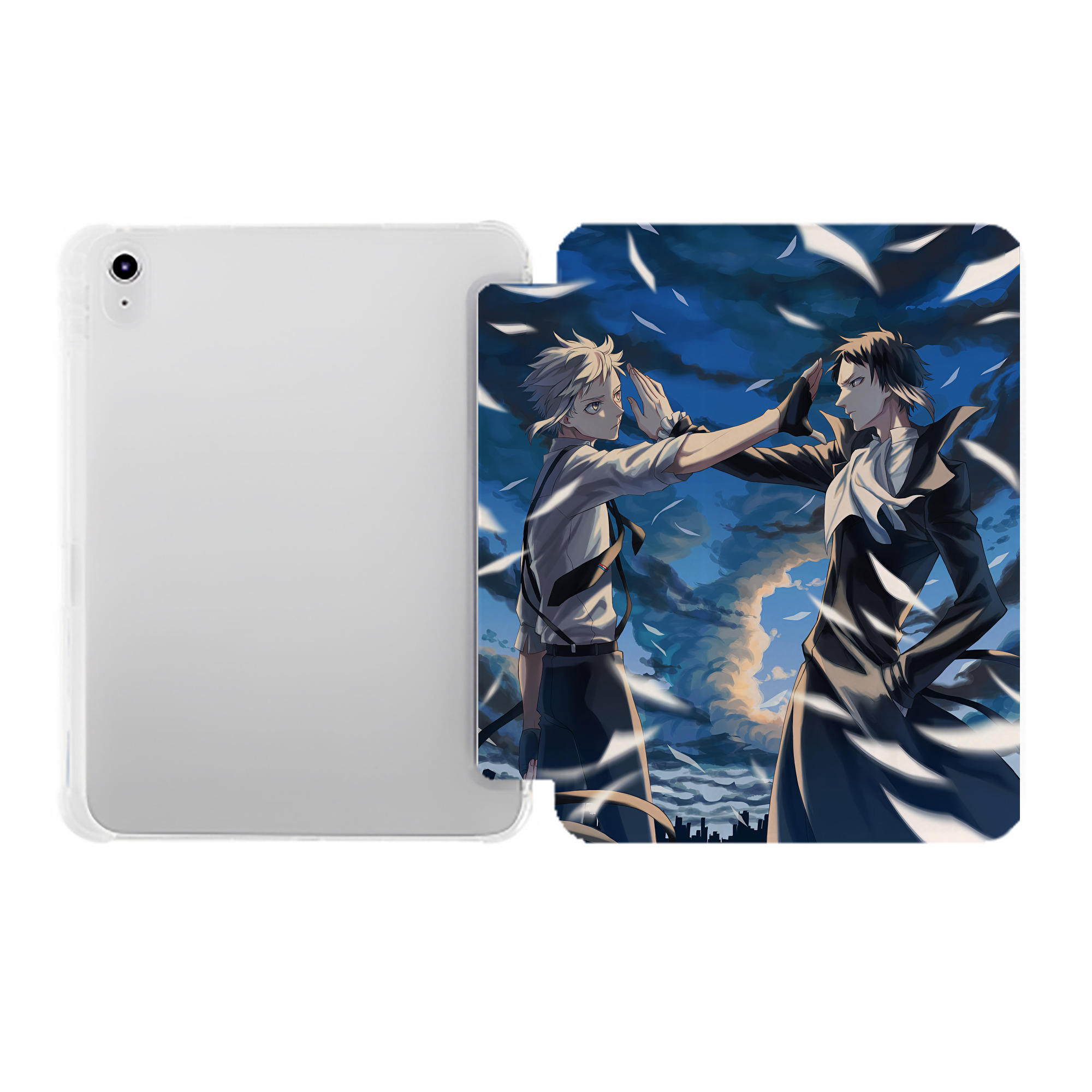 （画像用） 文豪ストレイドッグス Bungo Stray Dogs IPad ケース ペン収納付き 三つ折りスタンド PUレザー×シリコン 対応機種9.5/10.5/10.9インチ
